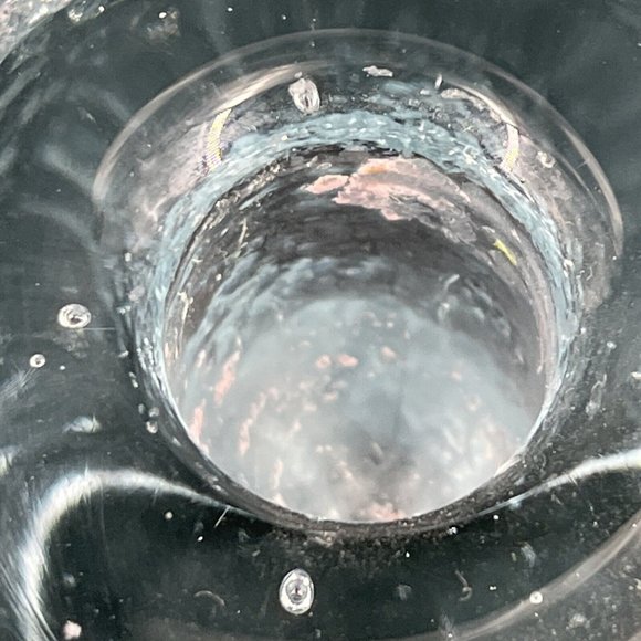 Blenko Art Glass Mushroom Taper Candle Holder Clear Glass 5 Inches Tall - Picture 5 of 14